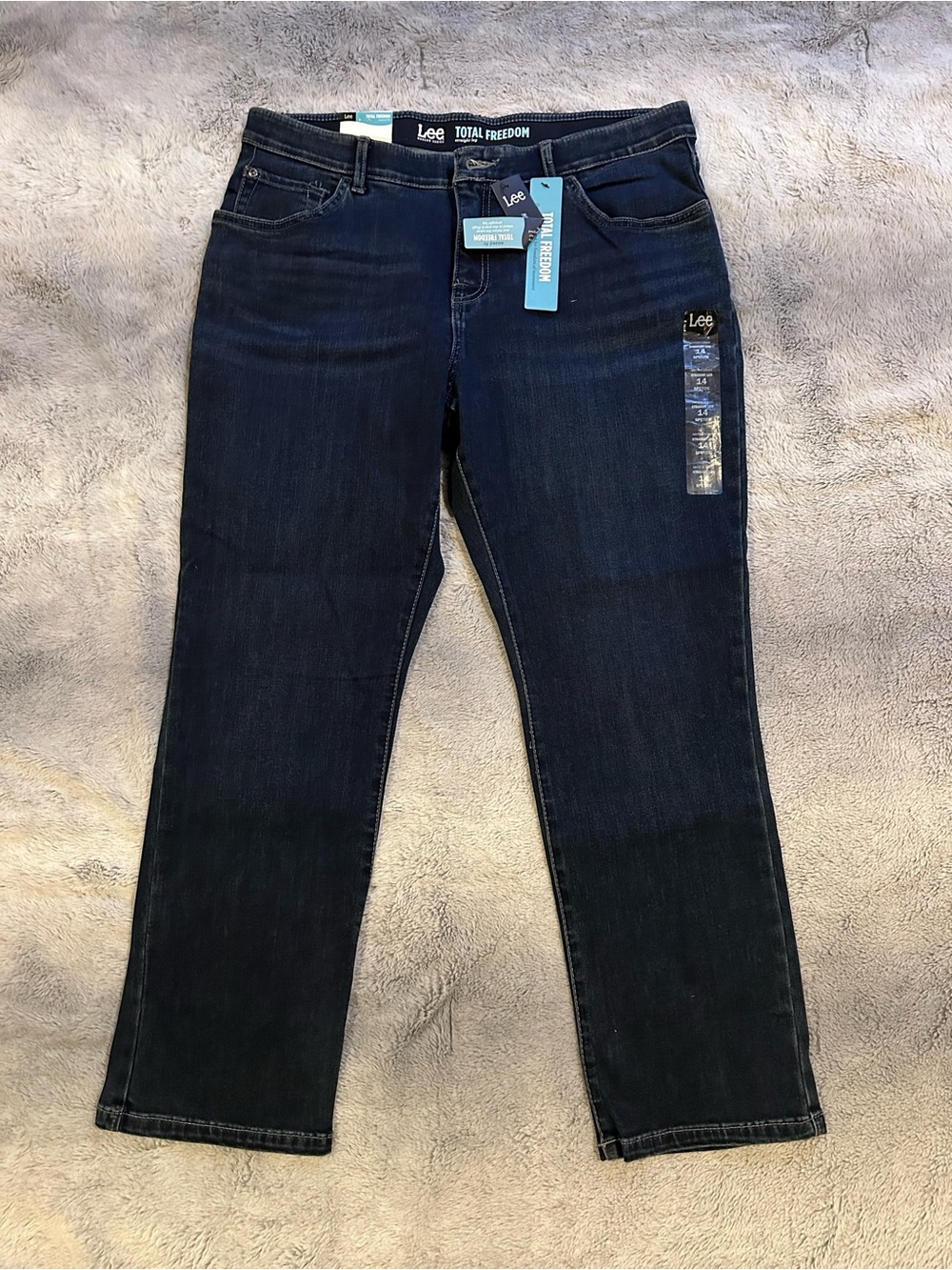 Lee Women’s Total Freedom Dark Blue Boot Cut Jeans 14P NWT Stretch Comfort